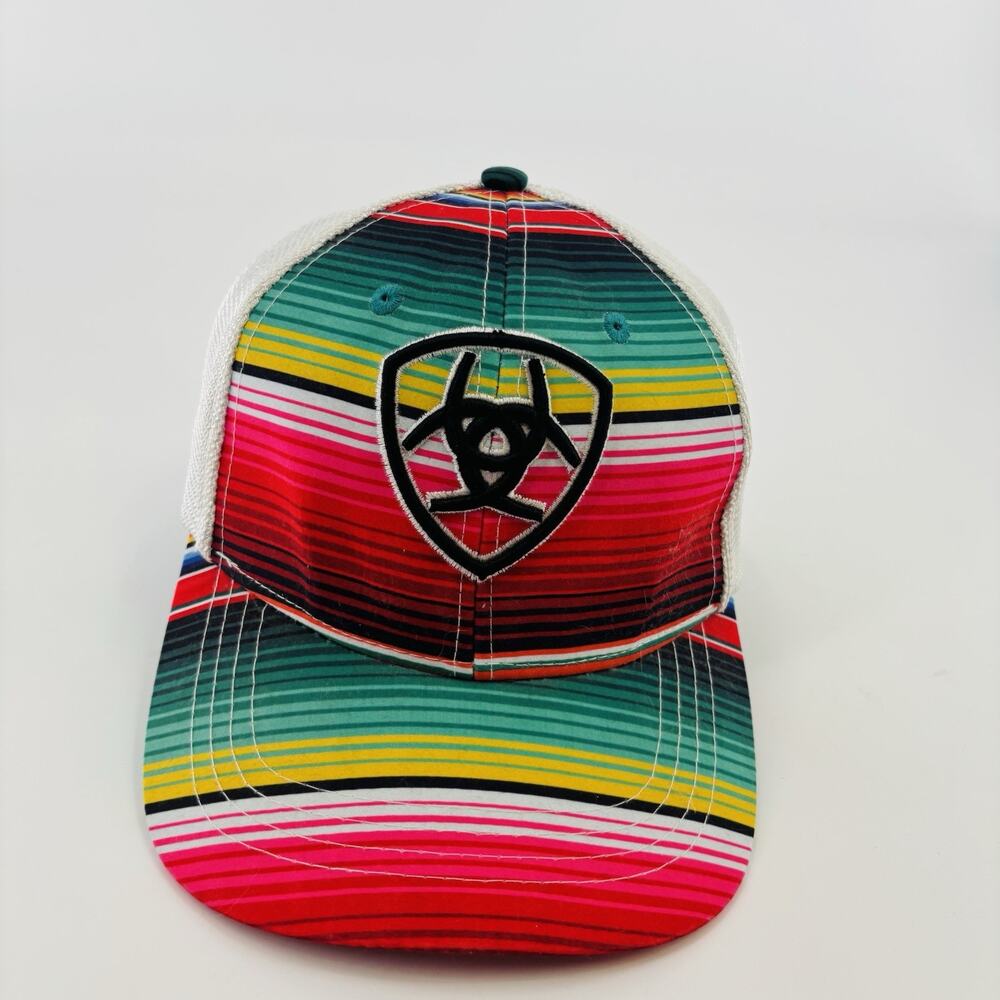 Ariat Hat Cap SnapBack Multicolor Southwest Aztec Roper Cowboy Meshback One Size